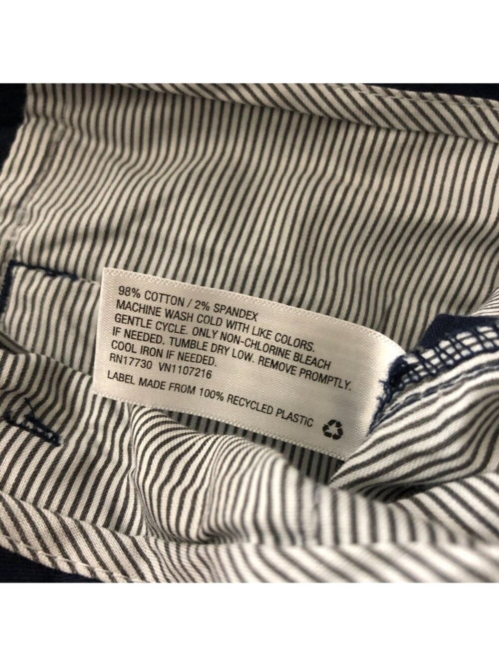 Goodfellow & Co Hennepin Chino Pants Slim Fit Cotton Stretch Navy Blue 34x30 - Picture 4 of 4